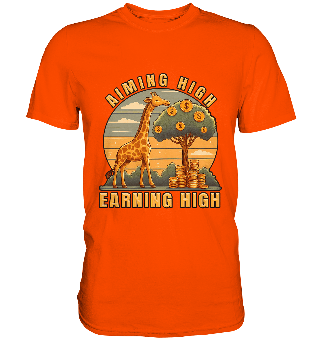 Aiming High Earning High – Giraffe und Geldbaum - Premium Shirt - FaunaFeels Onlineshop Unisex - Shirts