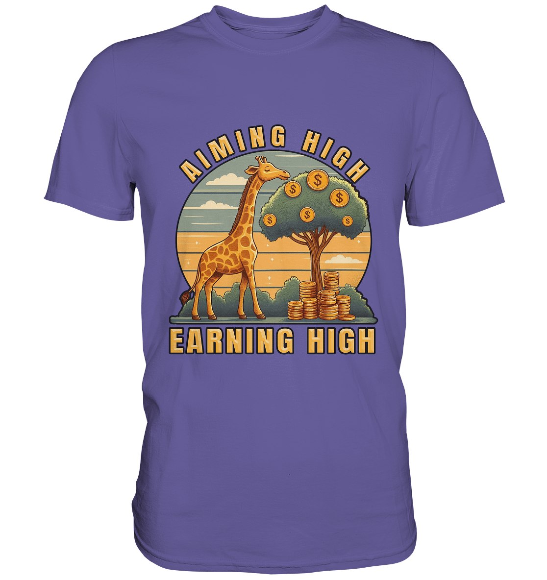 Aiming High Earning High – Giraffe und Geldbaum - Premium Shirt - FaunaFeels Onlineshop Unisex - Shirts