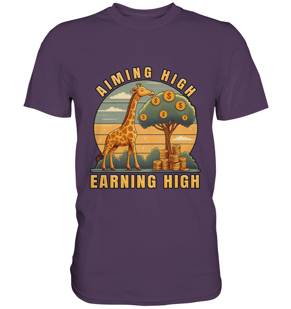 Aiming High Earning High – Giraffe und Geldbaum - Premium Shirt - FaunaFeels Onlineshop Unisex - Shirts