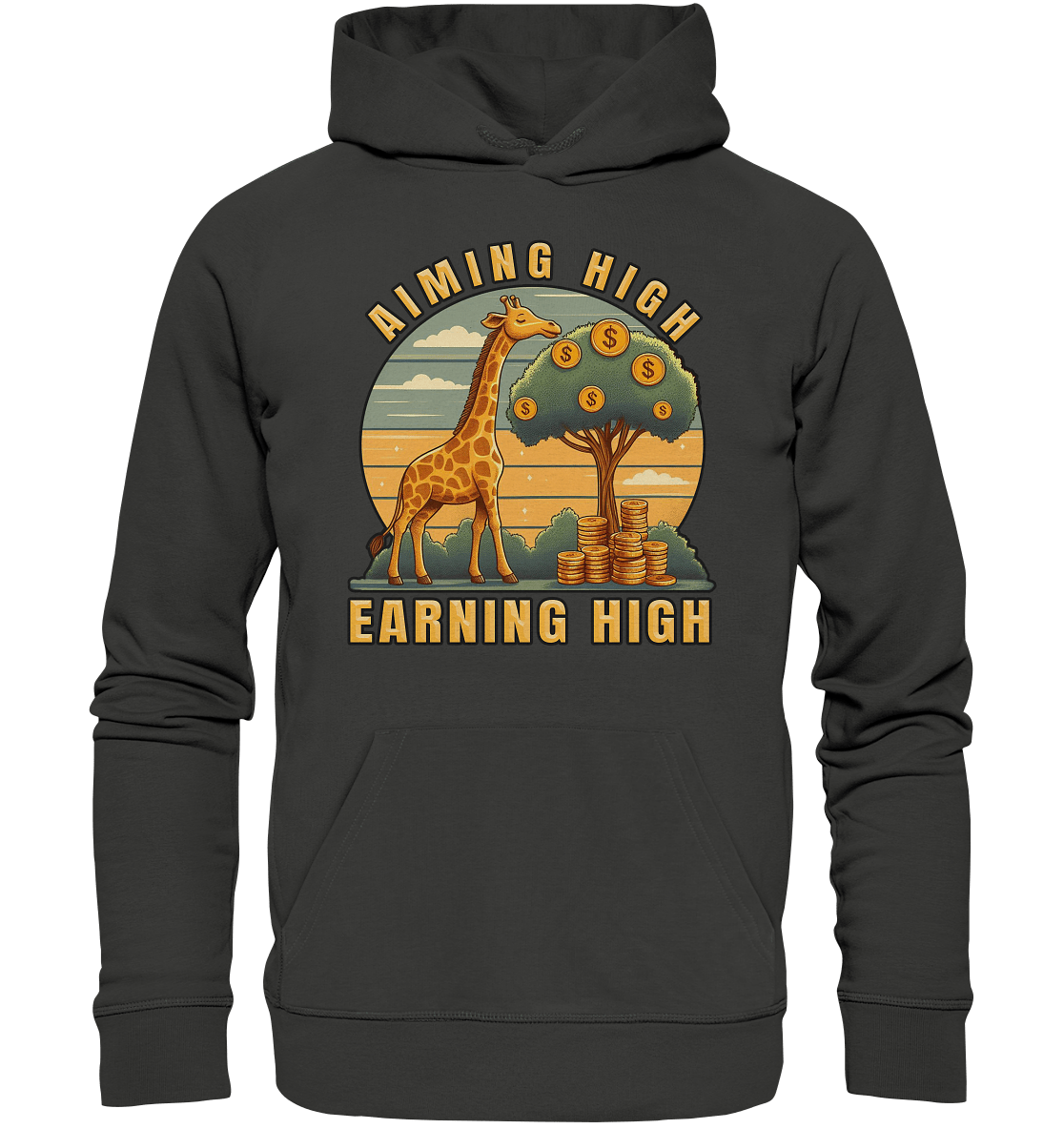 Aiming High Earning High – Giraffe und Geldbaum - Premium Unisex Hoodie - FaunaFeels Onlineshop Hoodies