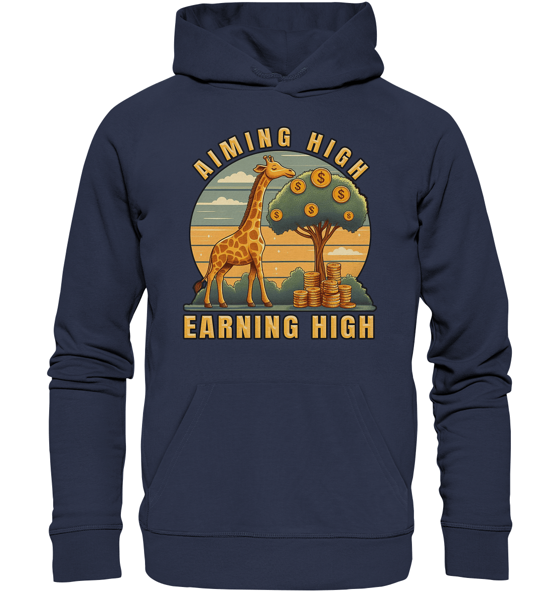 Aiming High Earning High – Giraffe und Geldbaum - Premium Unisex Hoodie - FaunaFeels Onlineshop Hoodies