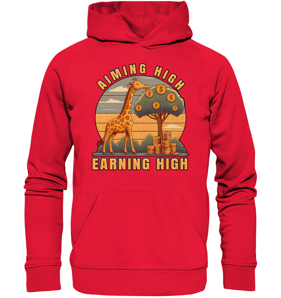 Aiming High Earning High – Giraffe und Geldbaum - Premium Unisex Hoodie - FaunaFeels Onlineshop Hoodies