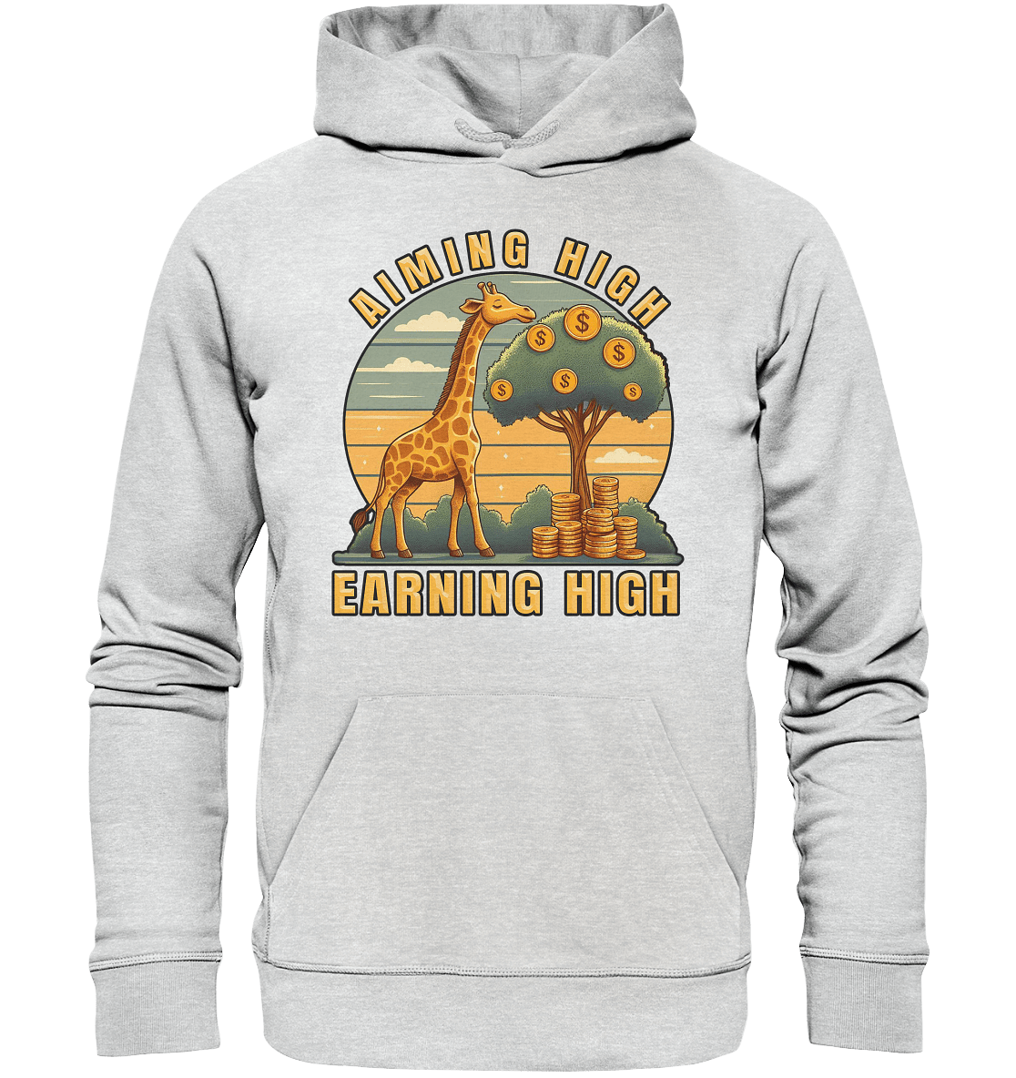Aiming High Earning High – Giraffe und Geldbaum - Premium Unisex Hoodie - FaunaFeels Onlineshop Hoodies