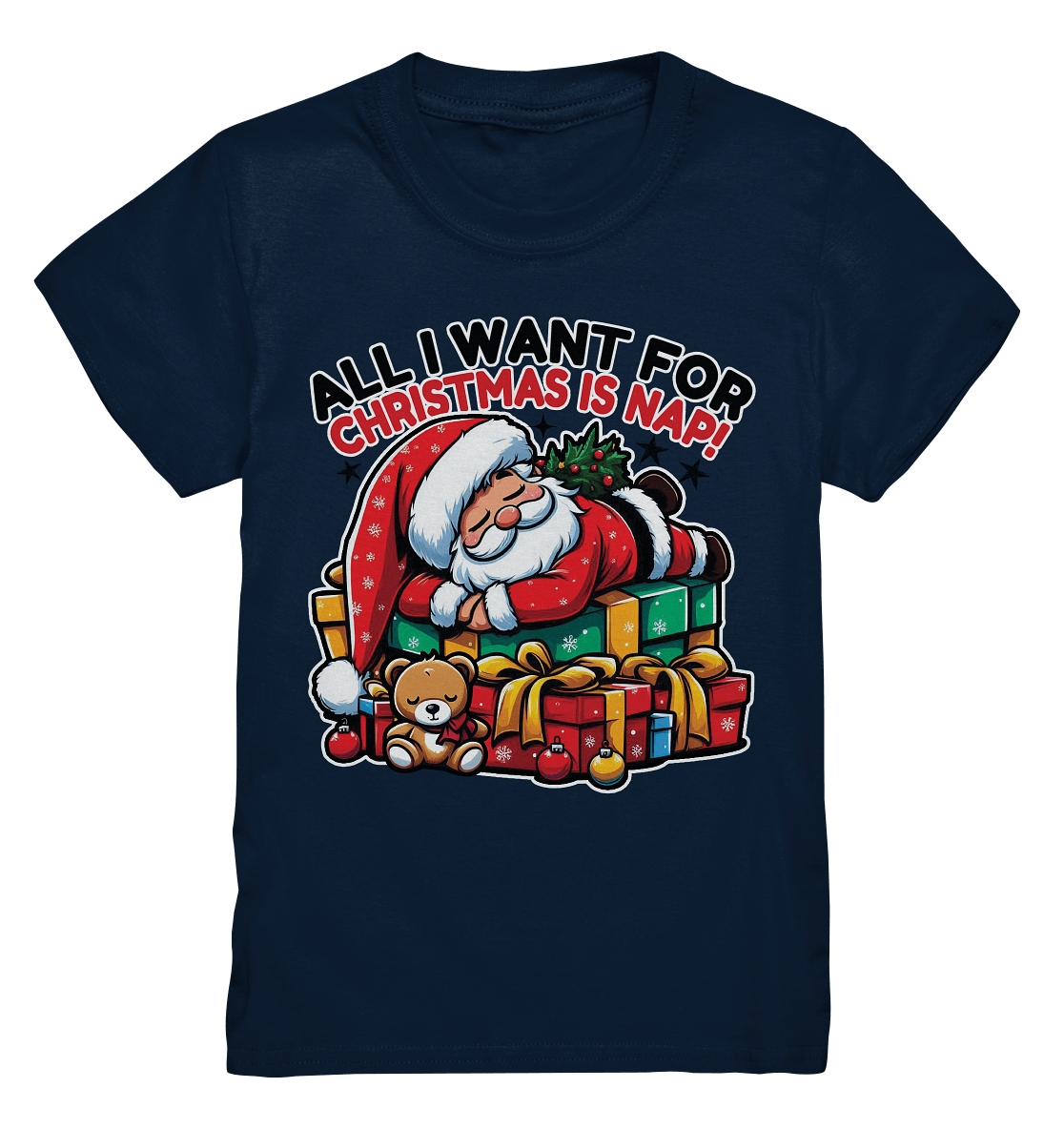 All I Want for Christmas Is Nap – Der entspannte Weihnachtsmann! - Kids Premium Shirt - FaunaFeels Onlineshop Kids & Babys