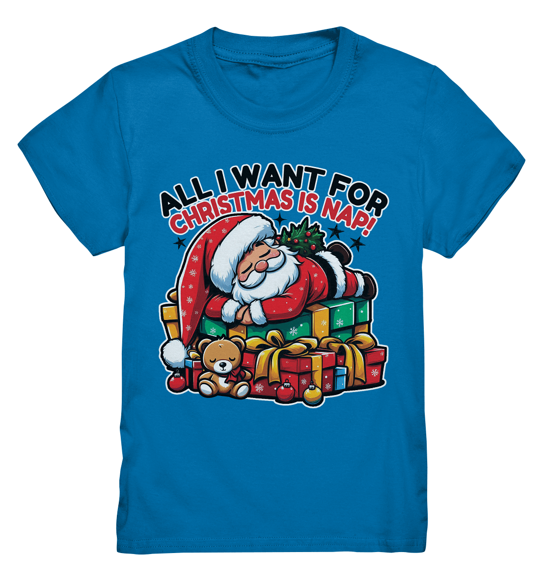 All I Want for Christmas Is Nap – Der entspannte Weihnachtsmann! - Kids Premium Shirt - FaunaFeels Onlineshop Kids & Babys