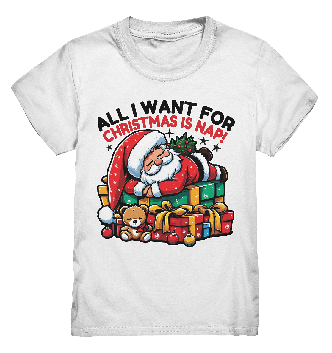 All I Want for Christmas Is Nap – Der entspannte Weihnachtsmann! - Kids Premium Shirt - FaunaFeels Onlineshop Kids & Babys