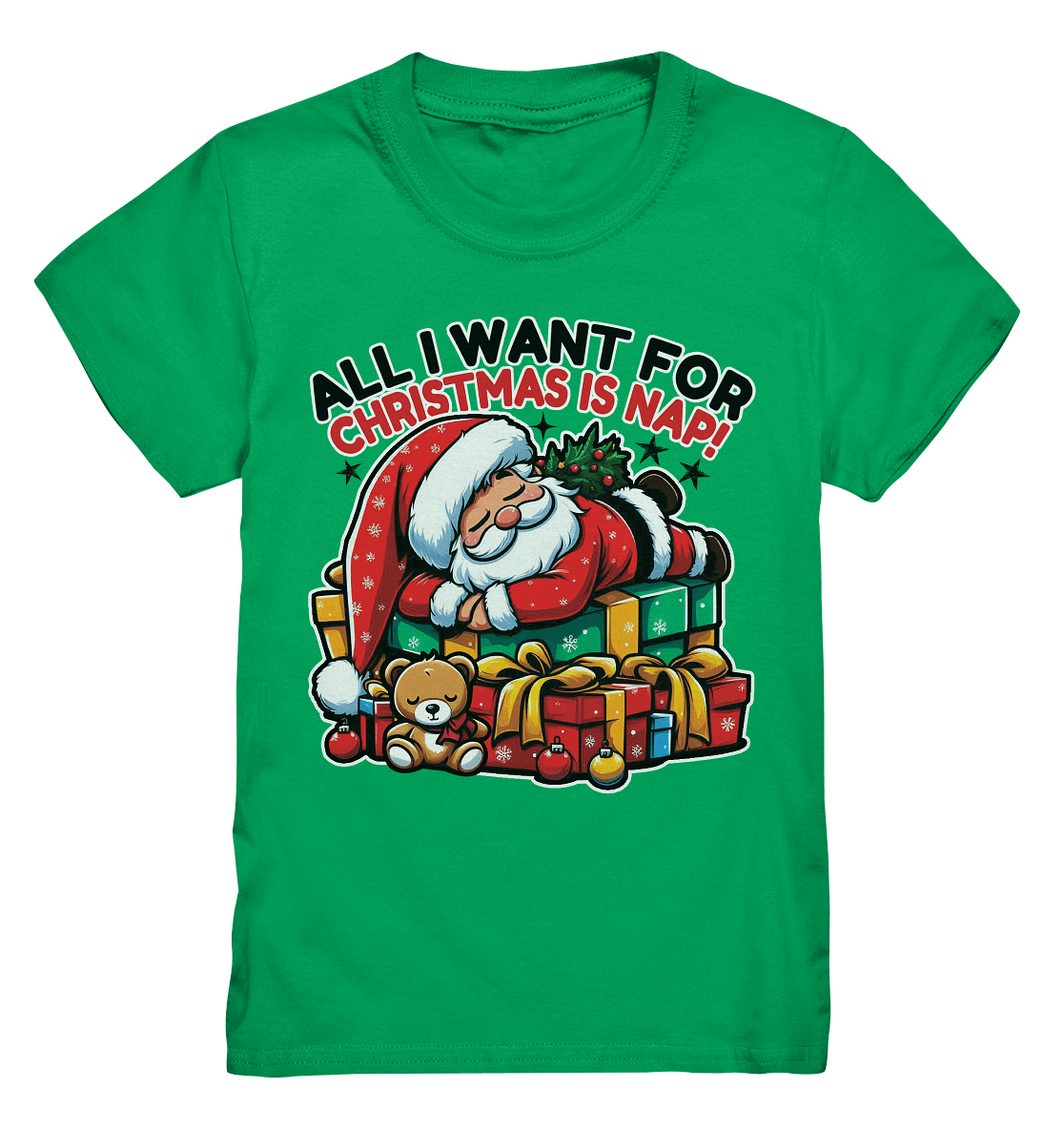 All I Want for Christmas Is Nap – Der entspannte Weihnachtsmann! - Kids Premium Shirt - FaunaFeels Onlineshop Kids & Babys