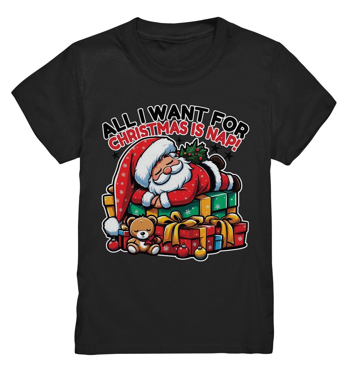 All I Want for Christmas Is Nap – Der entspannte Weihnachtsmann! - Kids Premium Shirt - FaunaFeels Onlineshop Kids & Babys