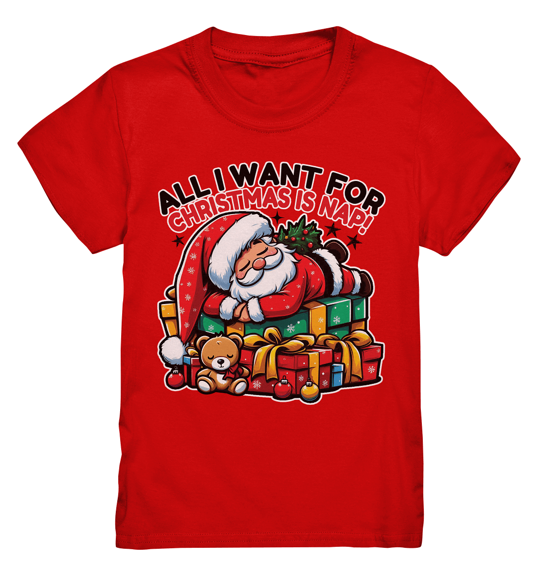 All I Want for Christmas Is Nap – Der entspannte Weihnachtsmann! - Kids Premium Shirt - FaunaFeels Onlineshop Kids & Babys