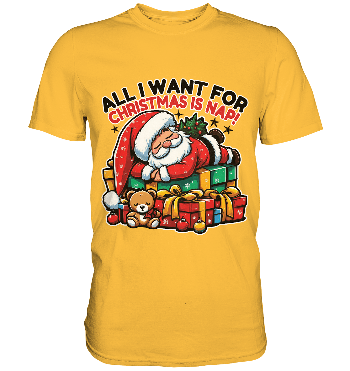 All I Want for Christmas Is Nap – Der entspannte Weihnachtsmann! - Premium Shirt - FaunaFeels Onlineshop Unisex - Shirts