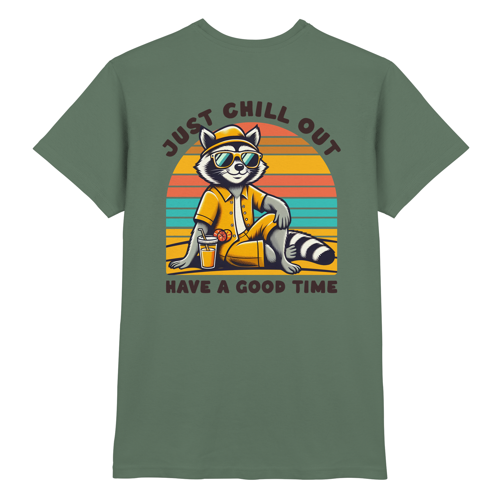 Just Chill Out – Cooler Waschbär mit Sonnenbrille und Drink: Have a Good Time - Heavy Cotton T-Shirt