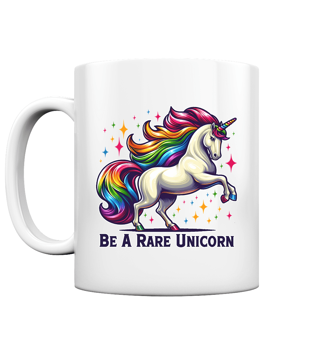 Be A Rare Unicorn – Magisches Einhorn - Design für T-Shirts & Hoodies - Tasse glossy - FaunaFeels Onlineshop Trinkgefäße