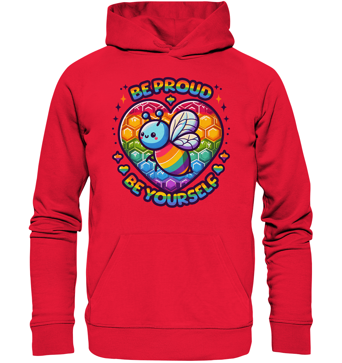 Be Proud, Be Yourself – Süße Regenbogen - Biene - Premium Unisex Hoodie - FaunaFeels Onlineshop Hoodies