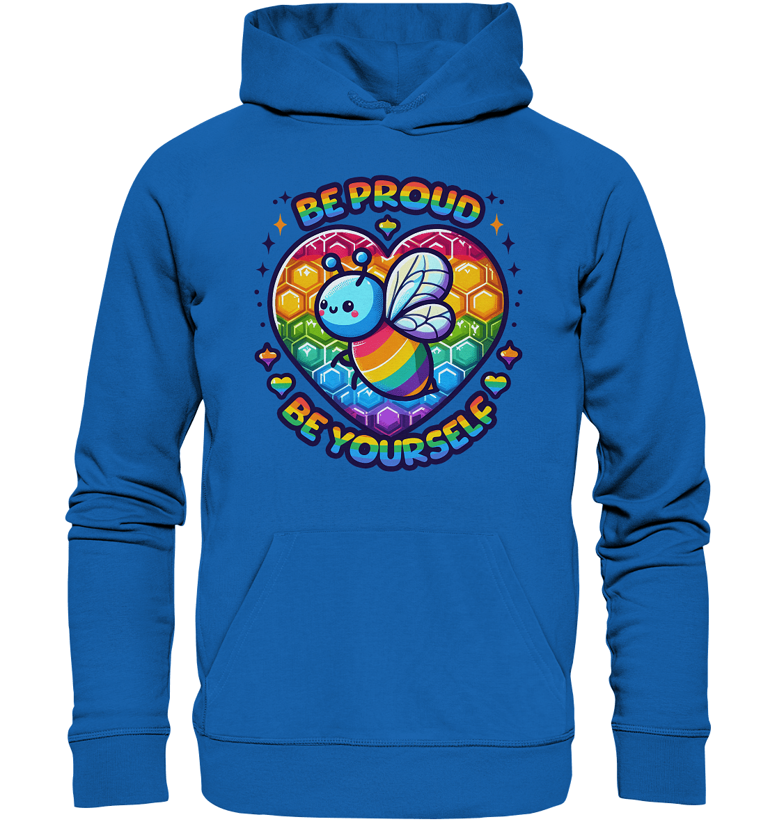 Be Proud, Be Yourself – Süße Regenbogen - Biene - Premium Unisex Hoodie - FaunaFeels Onlineshop Hoodies