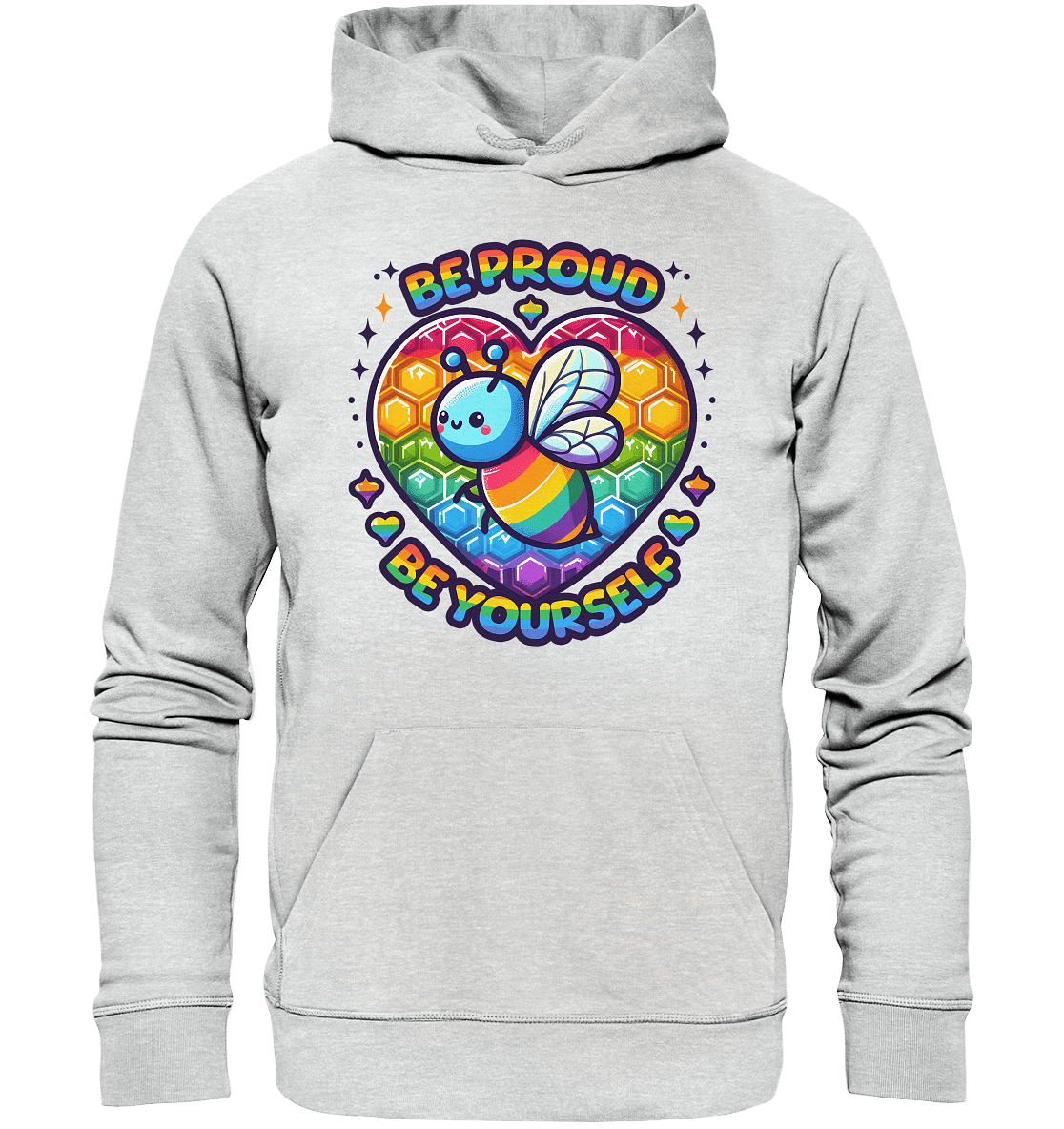 Be Proud, Be Yourself – Süße Regenbogen - Biene - Premium Unisex Hoodie - FaunaFeels Onlineshop Hoodies