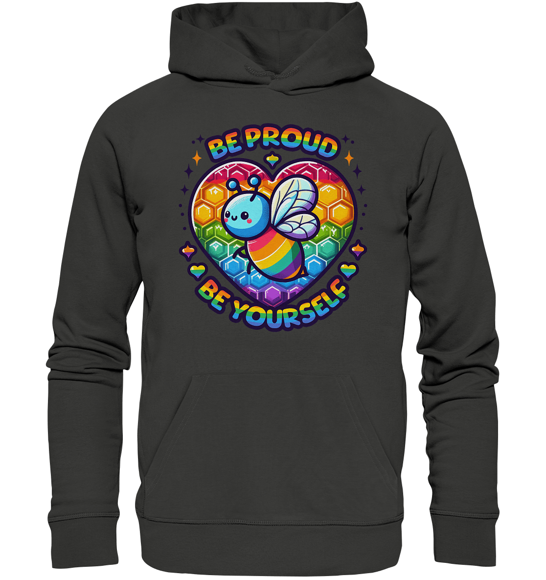 Be Proud, Be Yourself – Süße Regenbogen - Biene - Premium Unisex Hoodie - FaunaFeels Onlineshop Hoodies