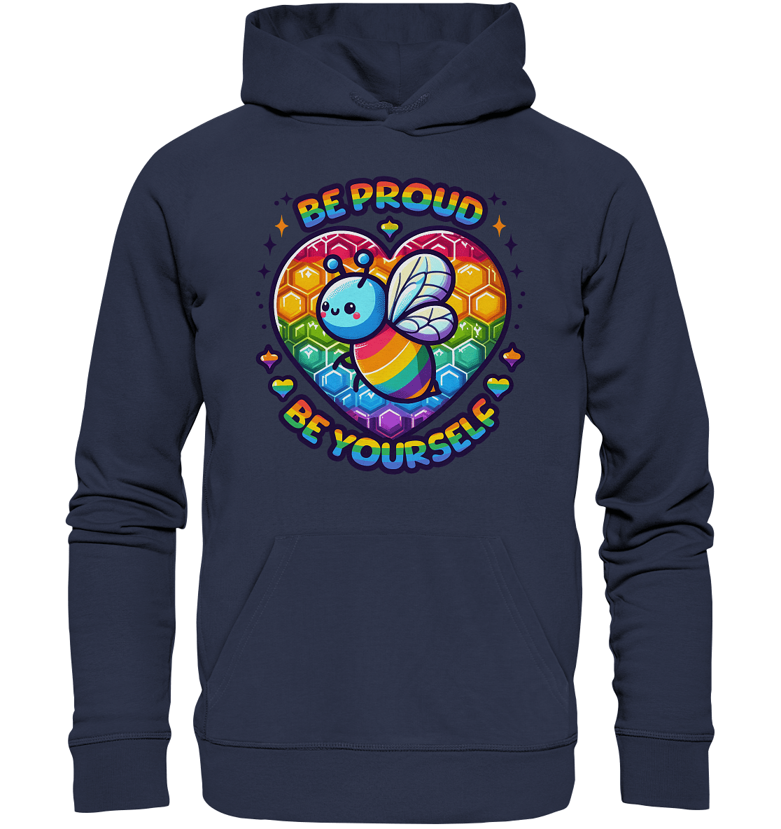 Be Proud, Be Yourself – Süße Regenbogen - Biene - Premium Unisex Hoodie - FaunaFeels Onlineshop Hoodies