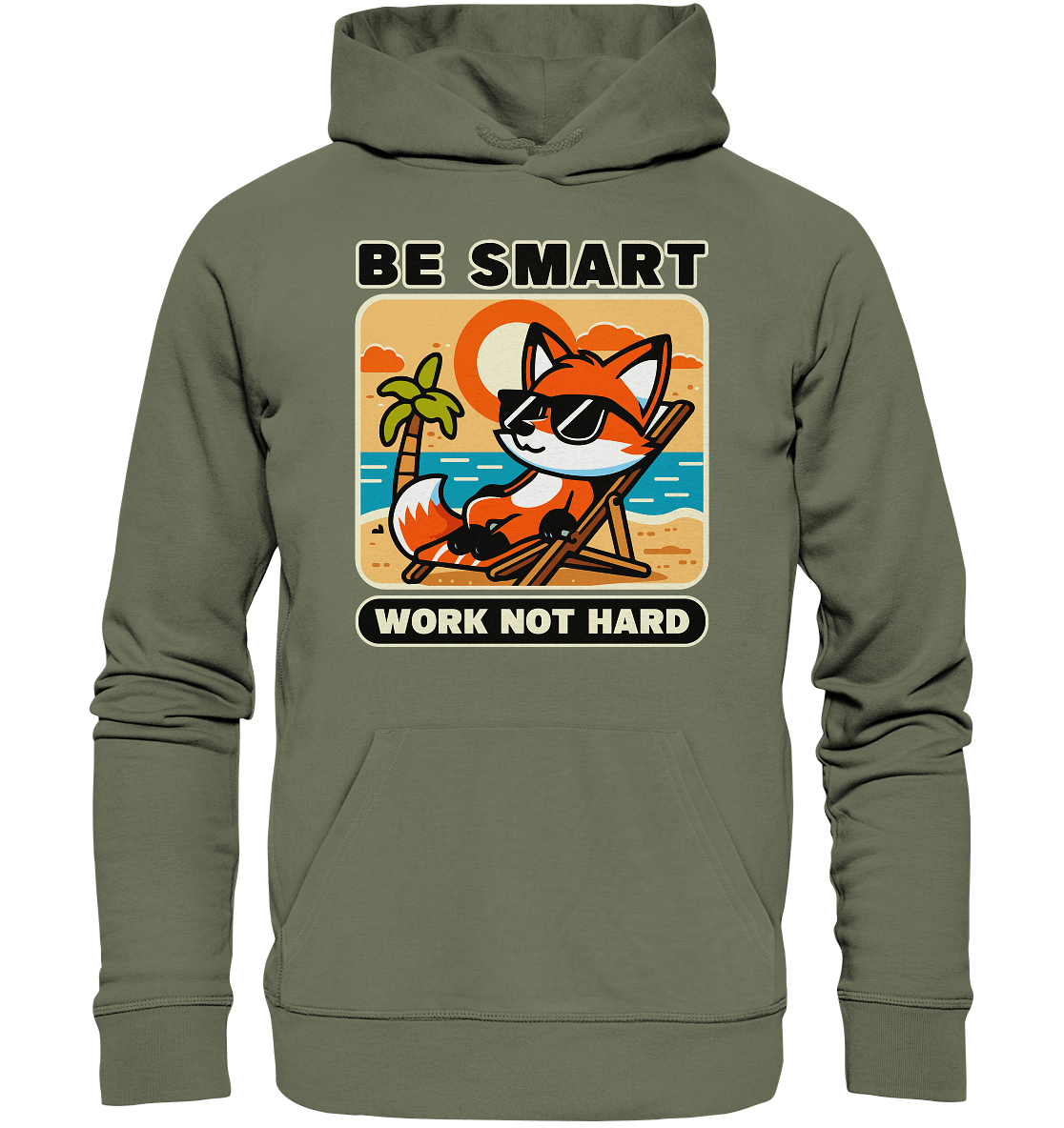 Be Smart Work Not Hard – Lässiger Fuchs am Strand - Premium Unisex Hoodie - FaunaFeels Onlineshop Hoodies