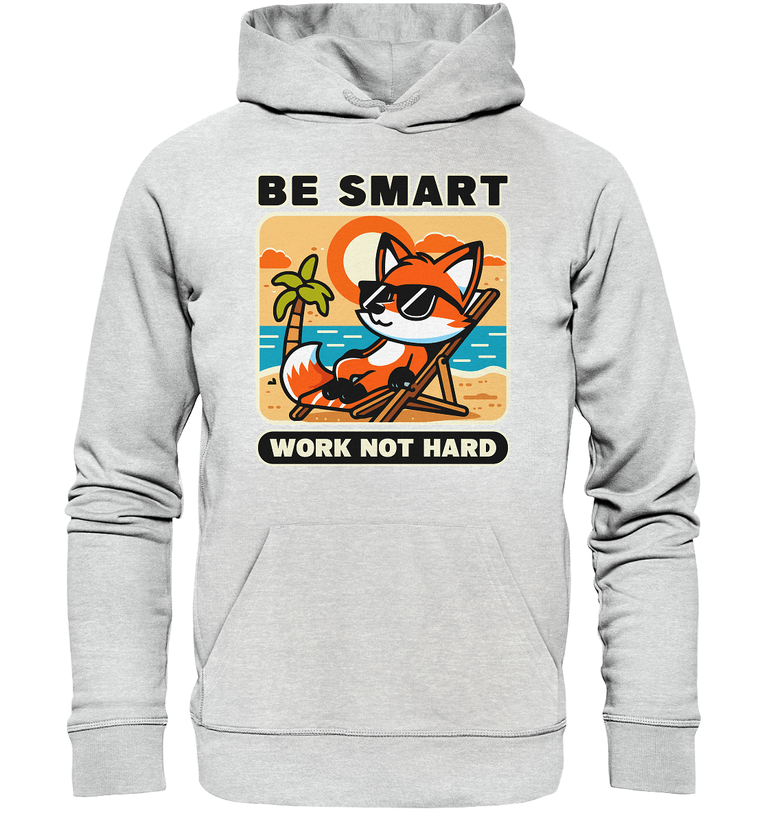 Be Smart Work Not Hard – Lässiger Fuchs am Strand - Premium Unisex Hoodie - FaunaFeels Onlineshop Hoodies