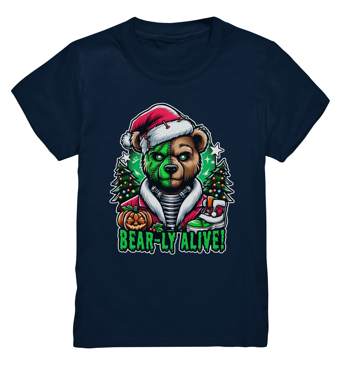 Bear - ly Alive! – Der schaurigste Halloween - /Weihnachtsbär aller Zeiten! - Kids Premium Shirt - FaunaFeels Onlineshop Kids & Babys