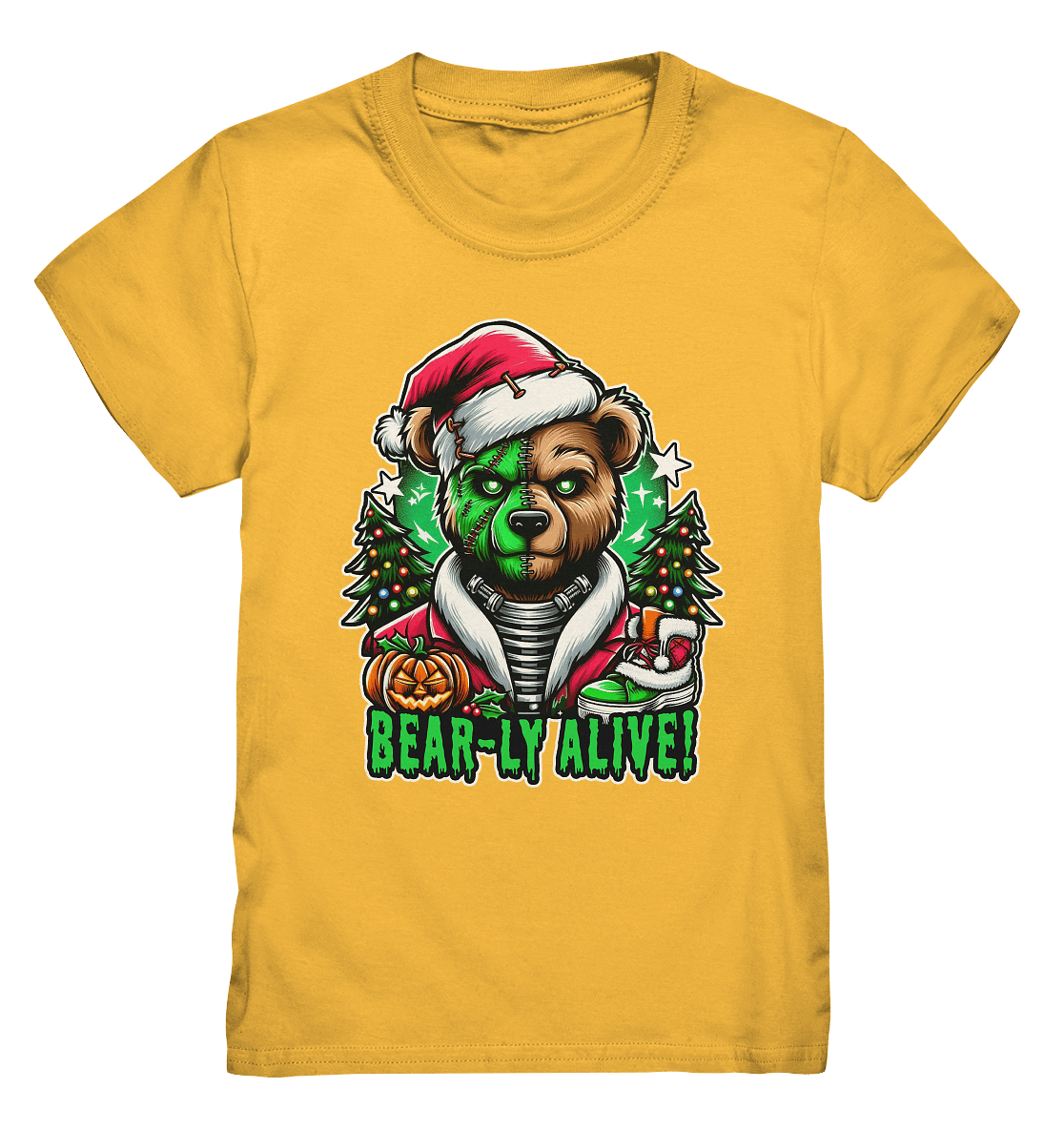 Bear - ly Alive! – Der schaurigste Halloween - /Weihnachtsbär aller Zeiten! - Kids Premium Shirt - FaunaFeels Onlineshop Kids & Babys