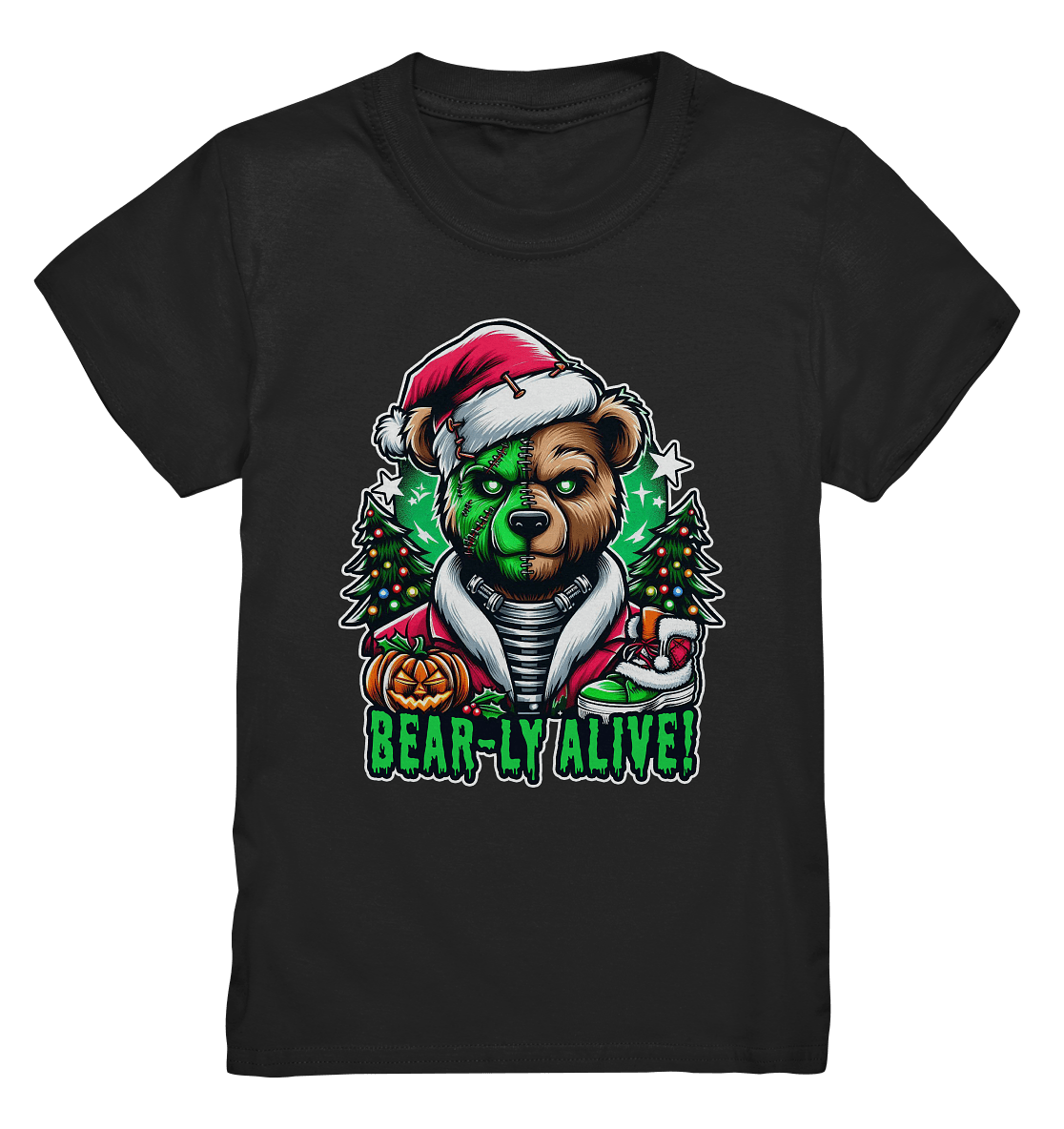 Bear - ly Alive! – Der schaurigste Halloween - /Weihnachtsbär aller Zeiten! - Kids Premium Shirt - FaunaFeels Onlineshop Kids & Babys