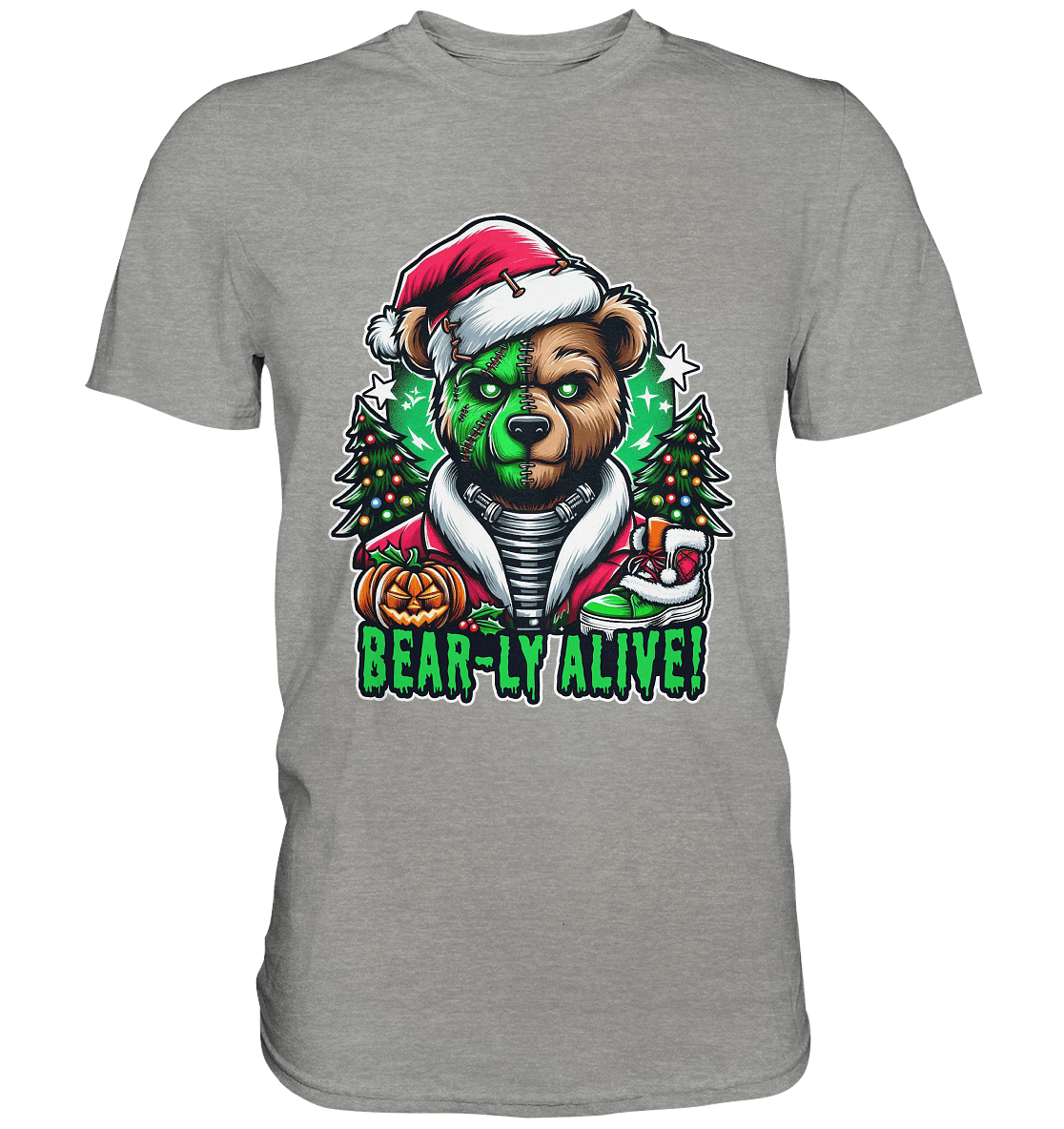 Bear - ly Alive! – Der schaurigste Halloween - /Weihnachtsbär aller Zeiten! - Premium Shirt - FaunaFeels Onlineshop Unisex - Shirts