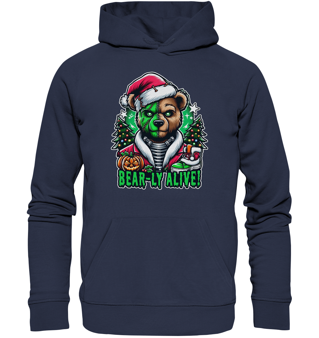 Bear - ly Alive! – Der schaurigste Halloween - /Weihnachtsbär aller Zeiten! - Premium Unisex Hoodie - FaunaFeels Onlineshop Hoodies