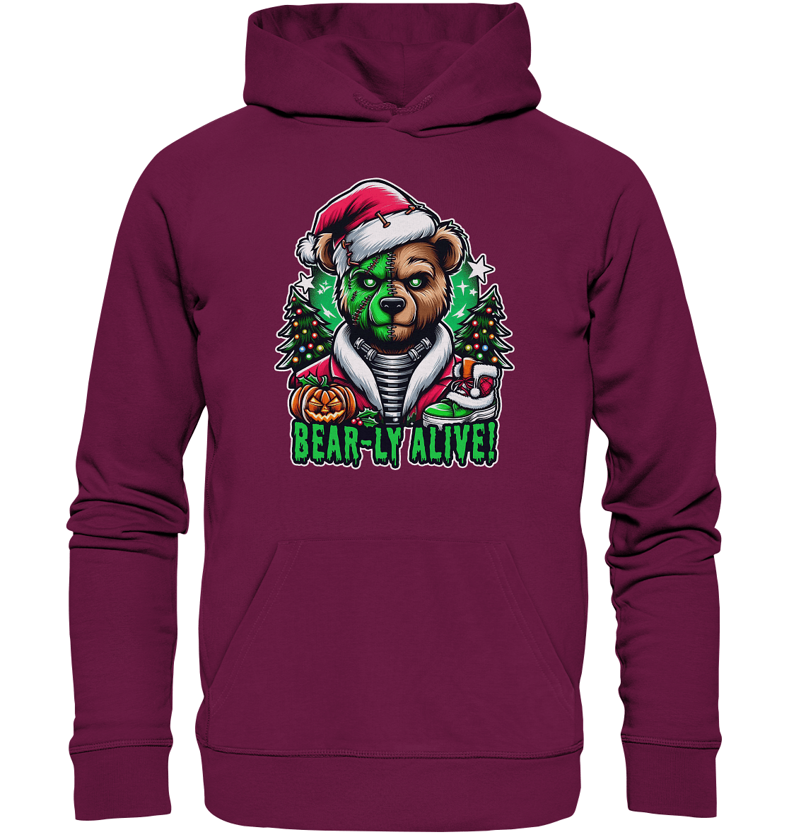 Bear - ly Alive! – Der schaurigste Halloween - /Weihnachtsbär aller Zeiten! - Premium Unisex Hoodie - FaunaFeels Onlineshop Hoodies