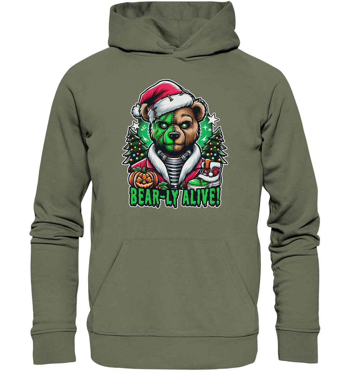 Bear - ly Alive! – Der schaurigste Halloween - /Weihnachtsbär aller Zeiten! - Premium Unisex Hoodie - FaunaFeels Onlineshop Hoodies