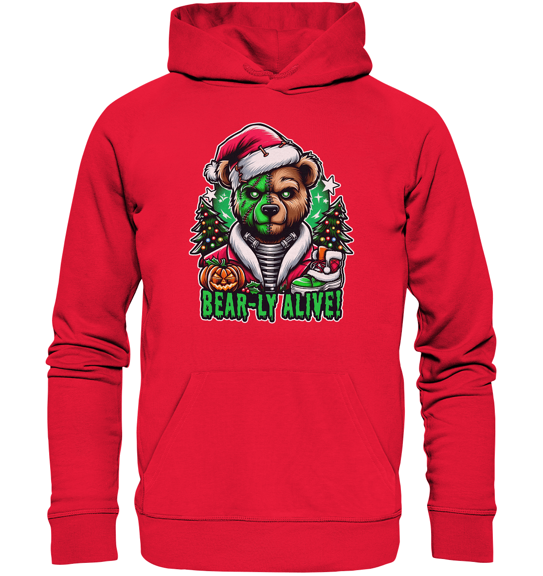 Bear - ly Alive! – Der schaurigste Halloween - /Weihnachtsbär aller Zeiten! - Premium Unisex Hoodie - FaunaFeels Onlineshop Hoodies