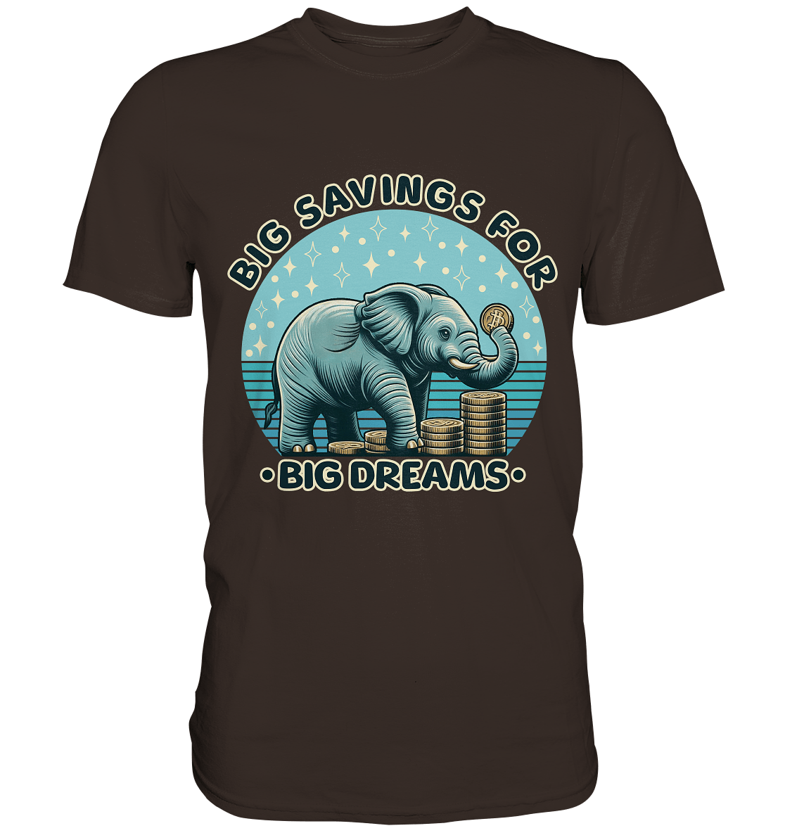 Big Savings for Big Dreams – Elefant mit Münzen - Premium Shirt - FaunaFeels Onlineshop Unisex - Shirts