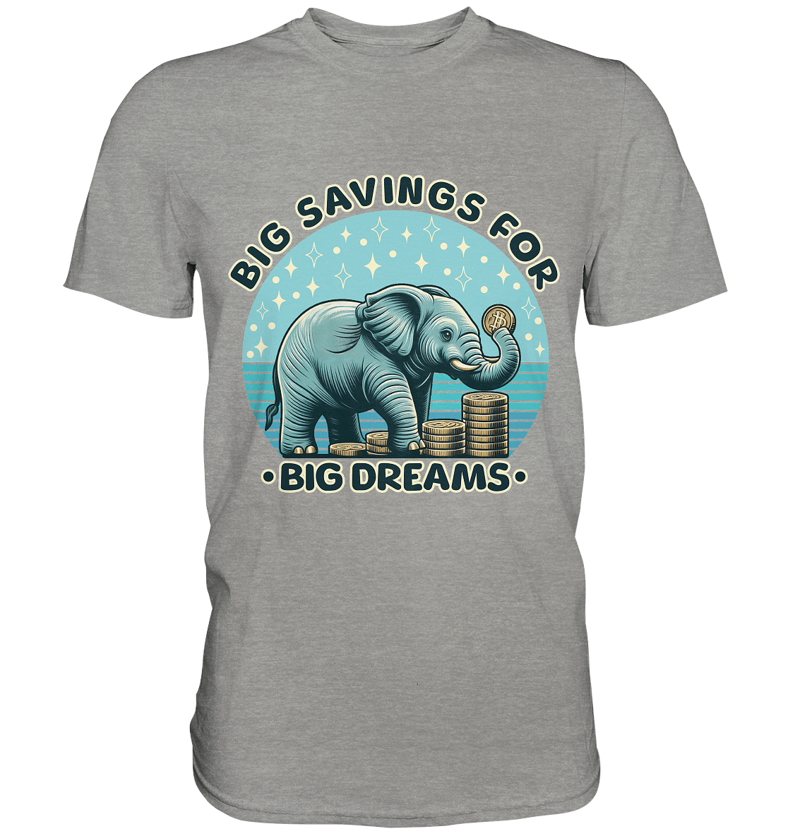Big Savings for Big Dreams – Elefant mit Münzen - Premium Shirt - FaunaFeels Onlineshop Unisex - Shirts