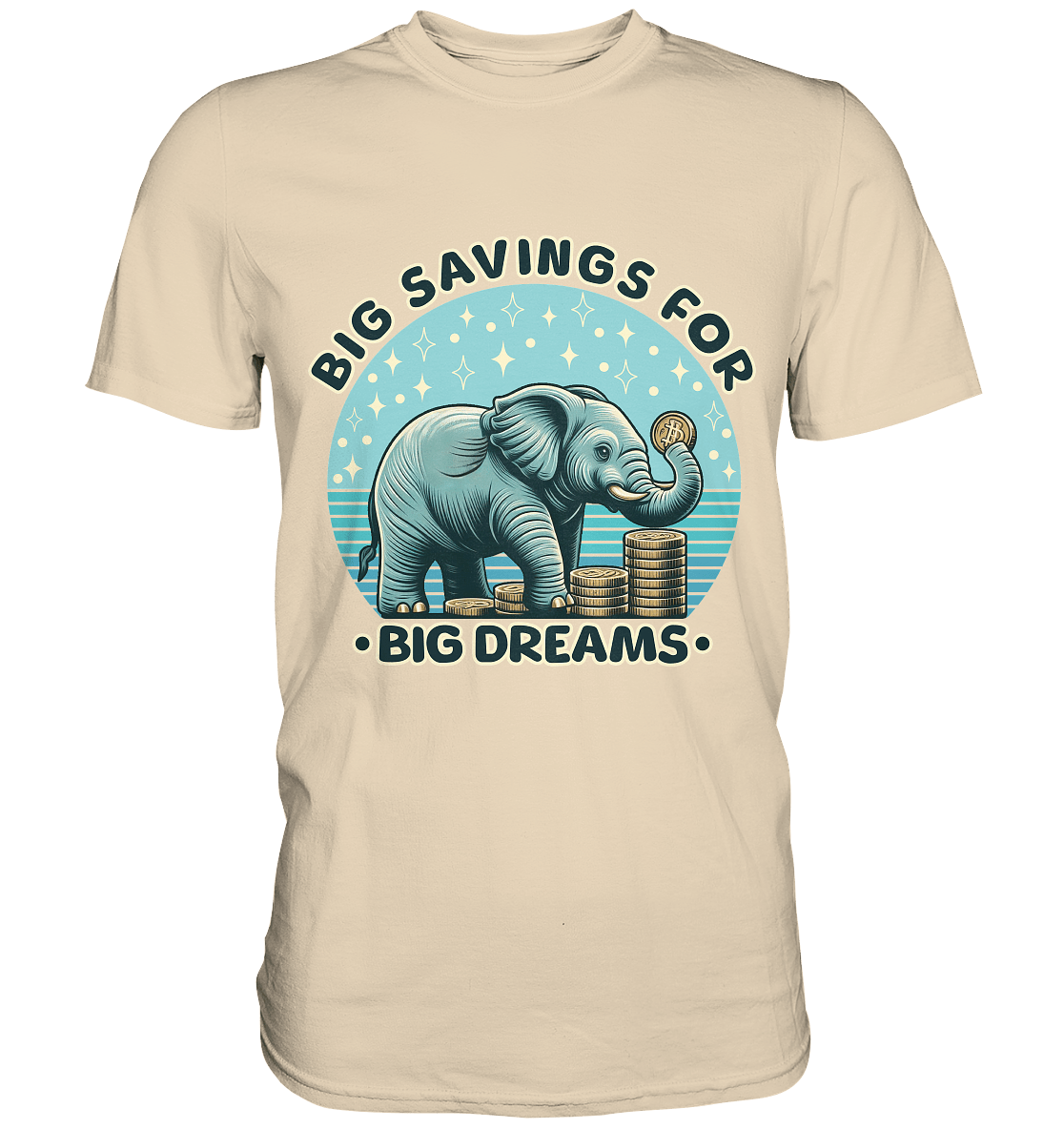Big Savings for Big Dreams – Elefant mit Münzen - Premium Shirt - FaunaFeels Onlineshop Unisex - Shirts