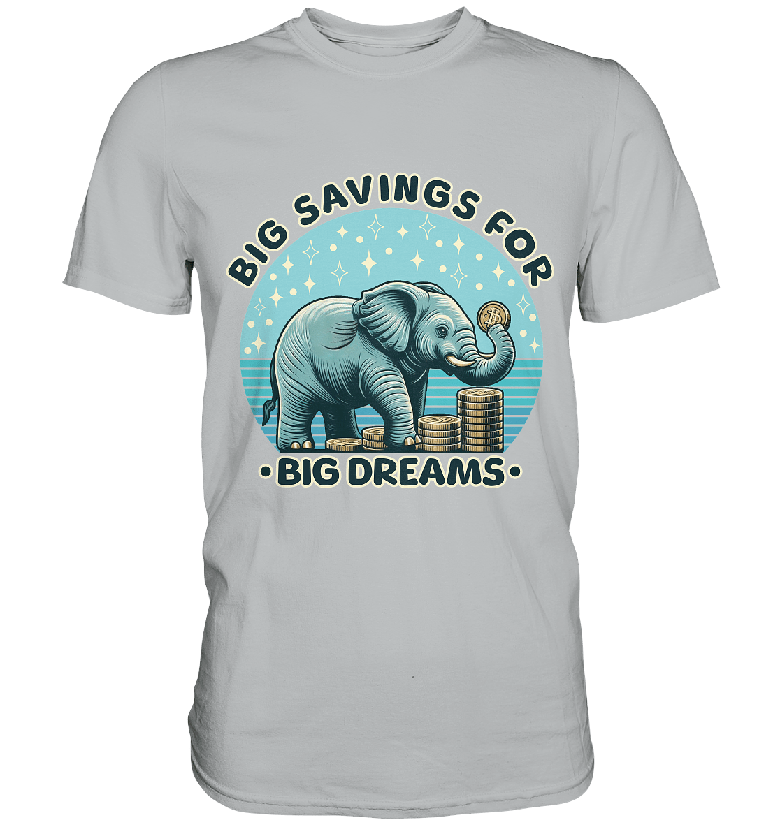 Big Savings for Big Dreams – Elefant mit Münzen - Premium Shirt - FaunaFeels Onlineshop Unisex - Shirts