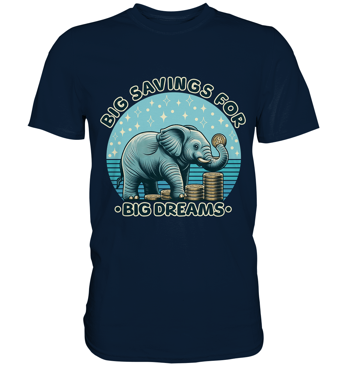 Big Savings for Big Dreams – Elefant mit Münzen - Premium Shirt - FaunaFeels Onlineshop Unisex - Shirts