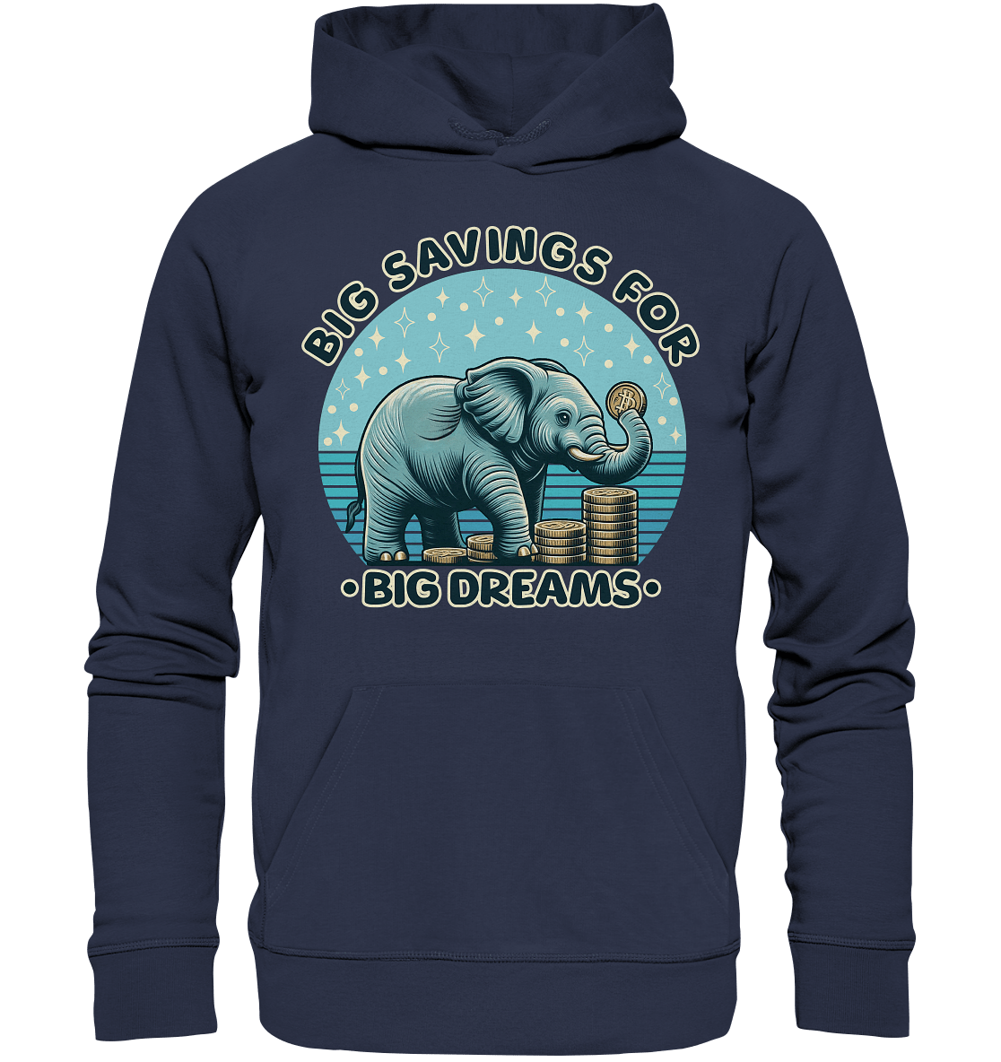 Big Savings for Big Dreams – Elefant mit Münzen - Premium Unisex Hoodie - FaunaFeels Onlineshop Hoodies