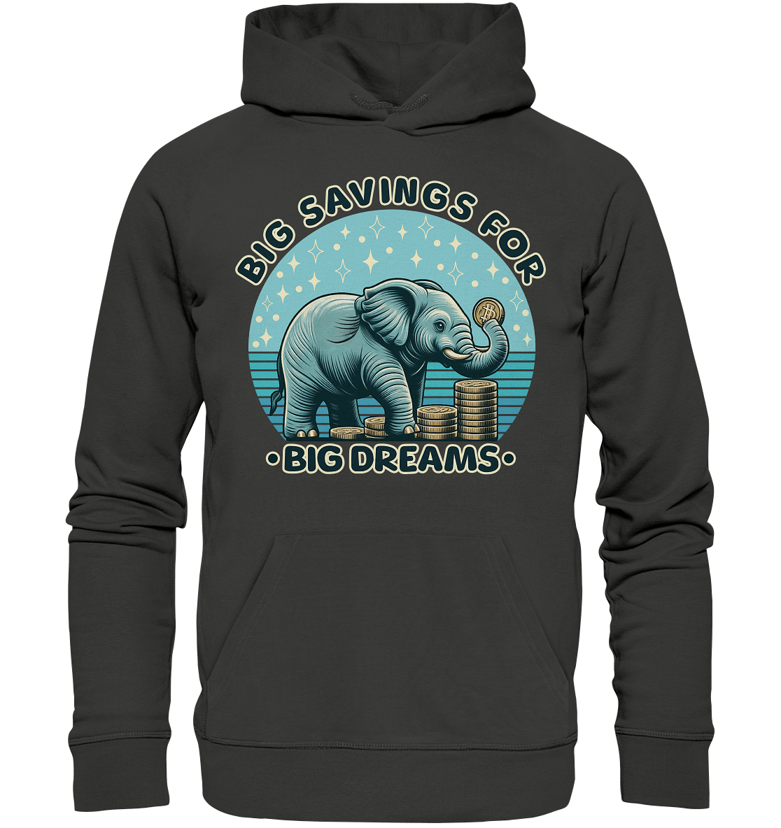 Big Savings for Big Dreams – Elefant mit Münzen - Premium Unisex Hoodie - FaunaFeels Onlineshop Hoodies