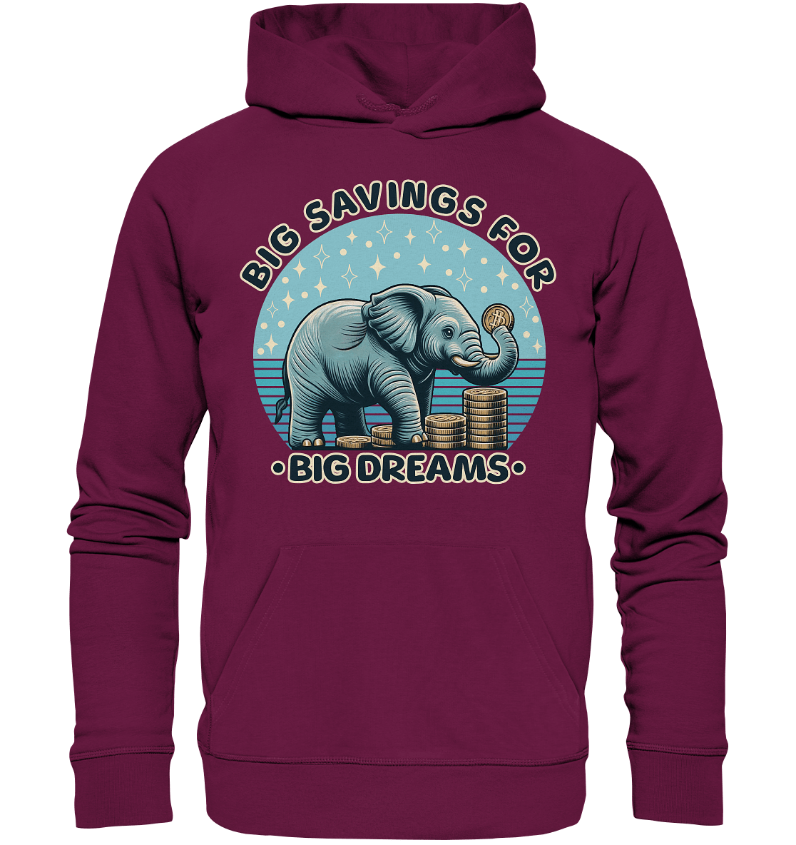 Big Savings for Big Dreams – Elefant mit Münzen - Premium Unisex Hoodie - FaunaFeels Onlineshop Hoodies
