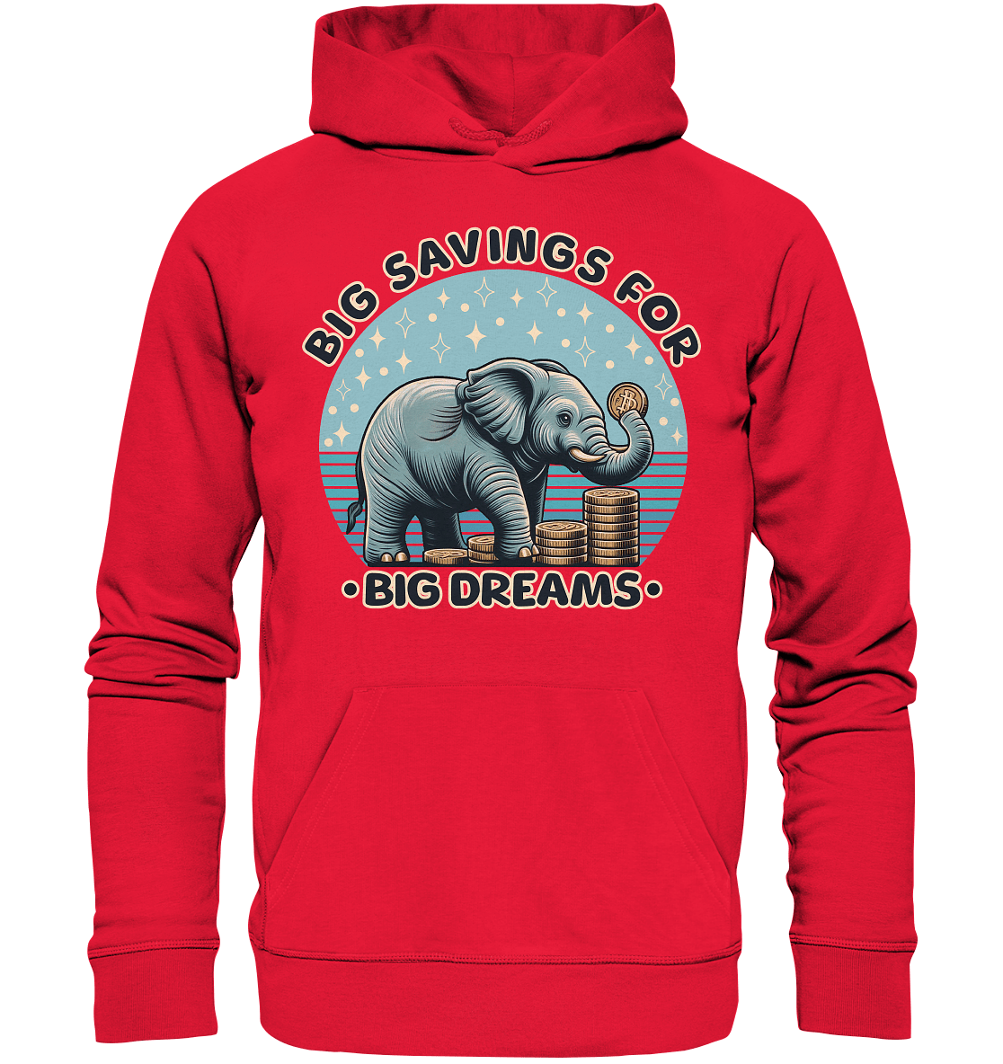 Big Savings for Big Dreams – Elefant mit Münzen - Premium Unisex Hoodie - FaunaFeels Onlineshop Hoodies