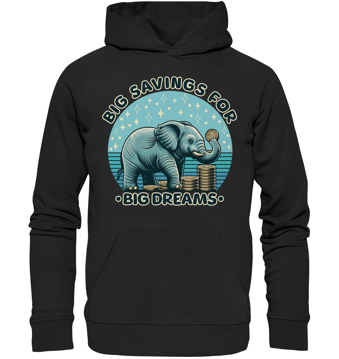 Big Savings for Big Dreams – Elefant mit Münzen - Premium Unisex Hoodie - FaunaFeels Onlineshop Hoodies