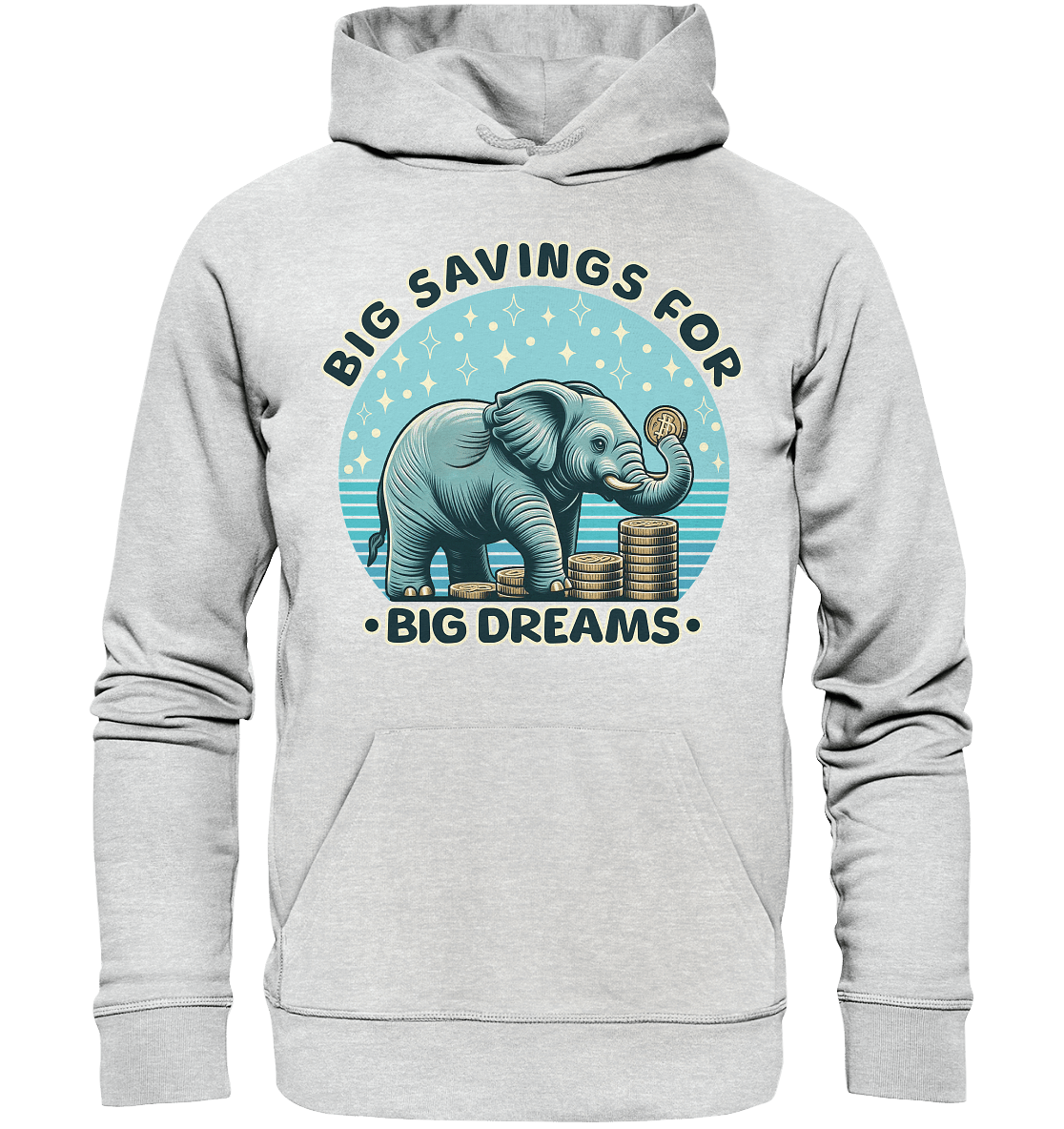 Big Savings for Big Dreams – Elefant mit Münzen - Premium Unisex Hoodie - FaunaFeels Onlineshop Hoodies