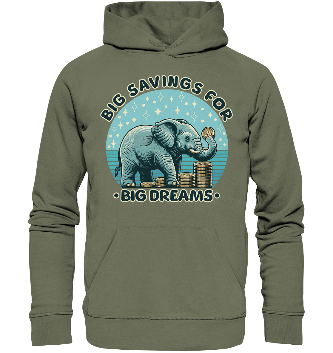 Big Savings for Big Dreams – Elefant mit Münzen - Premium Unisex Hoodie - FaunaFeels Onlineshop Hoodies