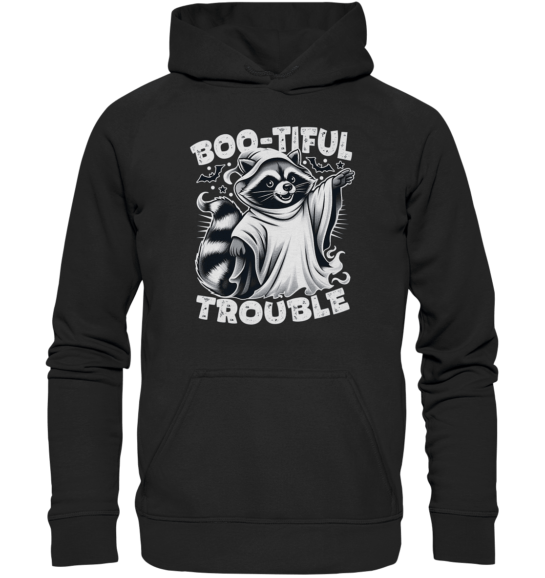 Boo - tiful Trouble – Der freche Waschbär mit Geister - Charm! - Kids Premium Hoodie - FaunaFeels Onlineshop Kids & Babys