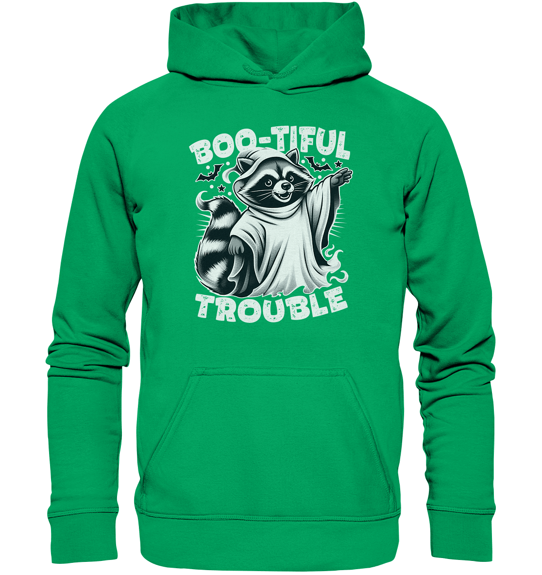 Boo - tiful Trouble – Der freche Waschbär mit Geister - Charm! - Kids Premium Hoodie - FaunaFeels Onlineshop Kids & Babys