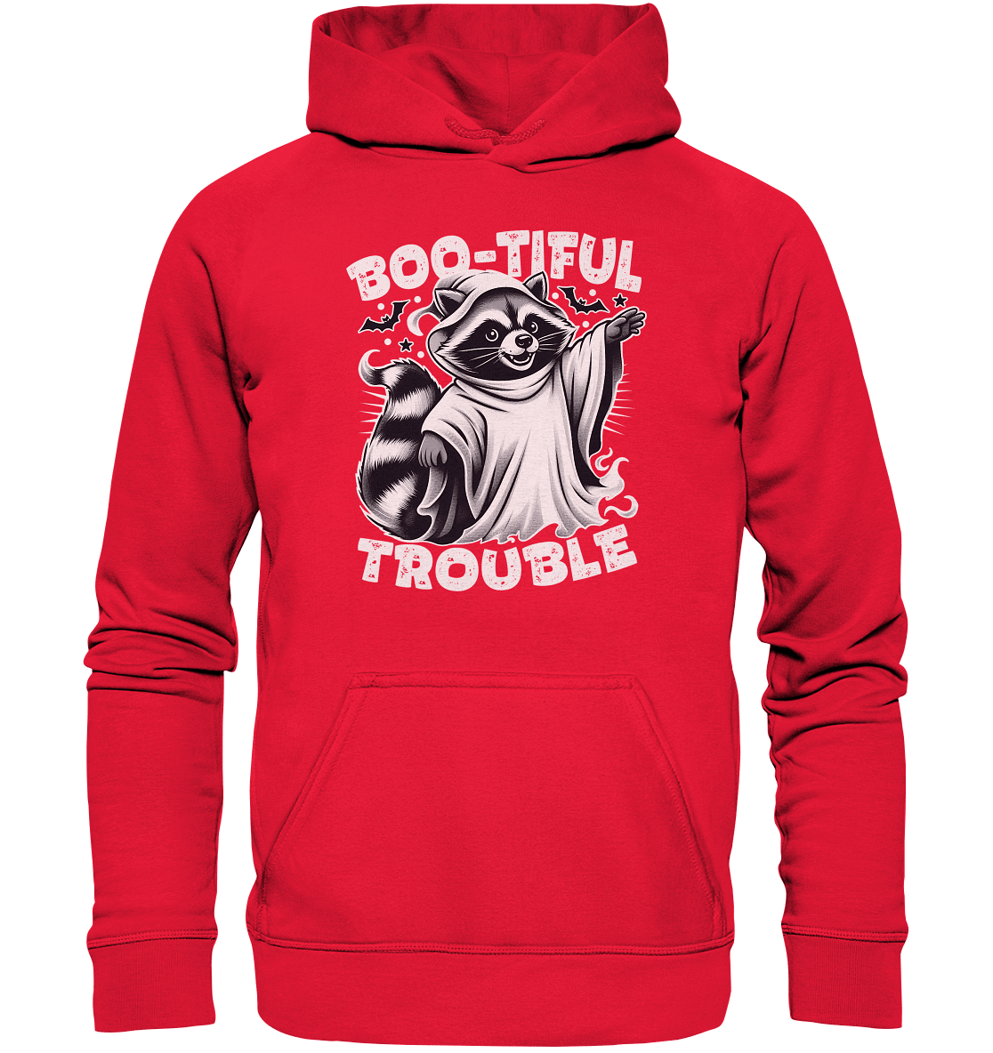 Boo - tiful Trouble – Der freche Waschbär mit Geister - Charm! - Kids Premium Hoodie - FaunaFeels Onlineshop Kids & Babys
