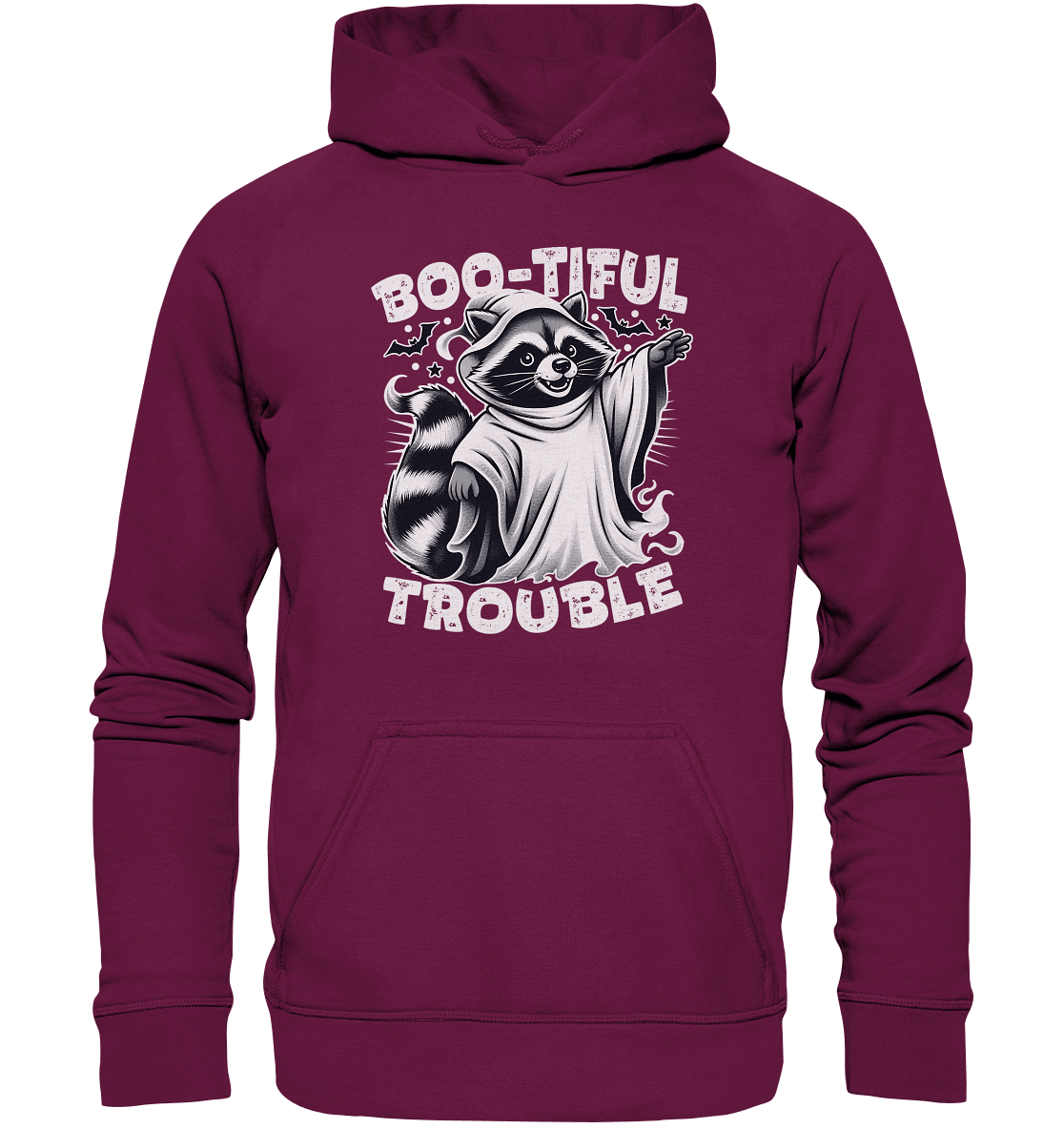 Boo - tiful Trouble – Der freche Waschbär mit Geister - Charm! - Kids Premium Hoodie - FaunaFeels Onlineshop Kids & Babys