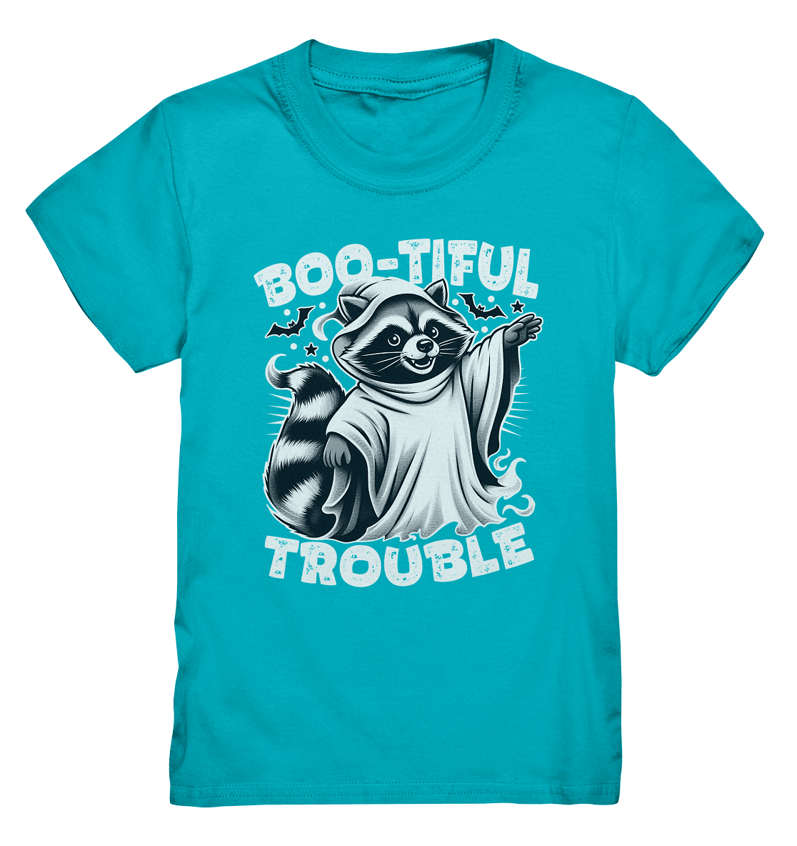 Boo - tiful Trouble – Der freche Waschbär mit Geister - Charm! - Kids Premium Shirt - FaunaFeels Onlineshop Kids & Babys