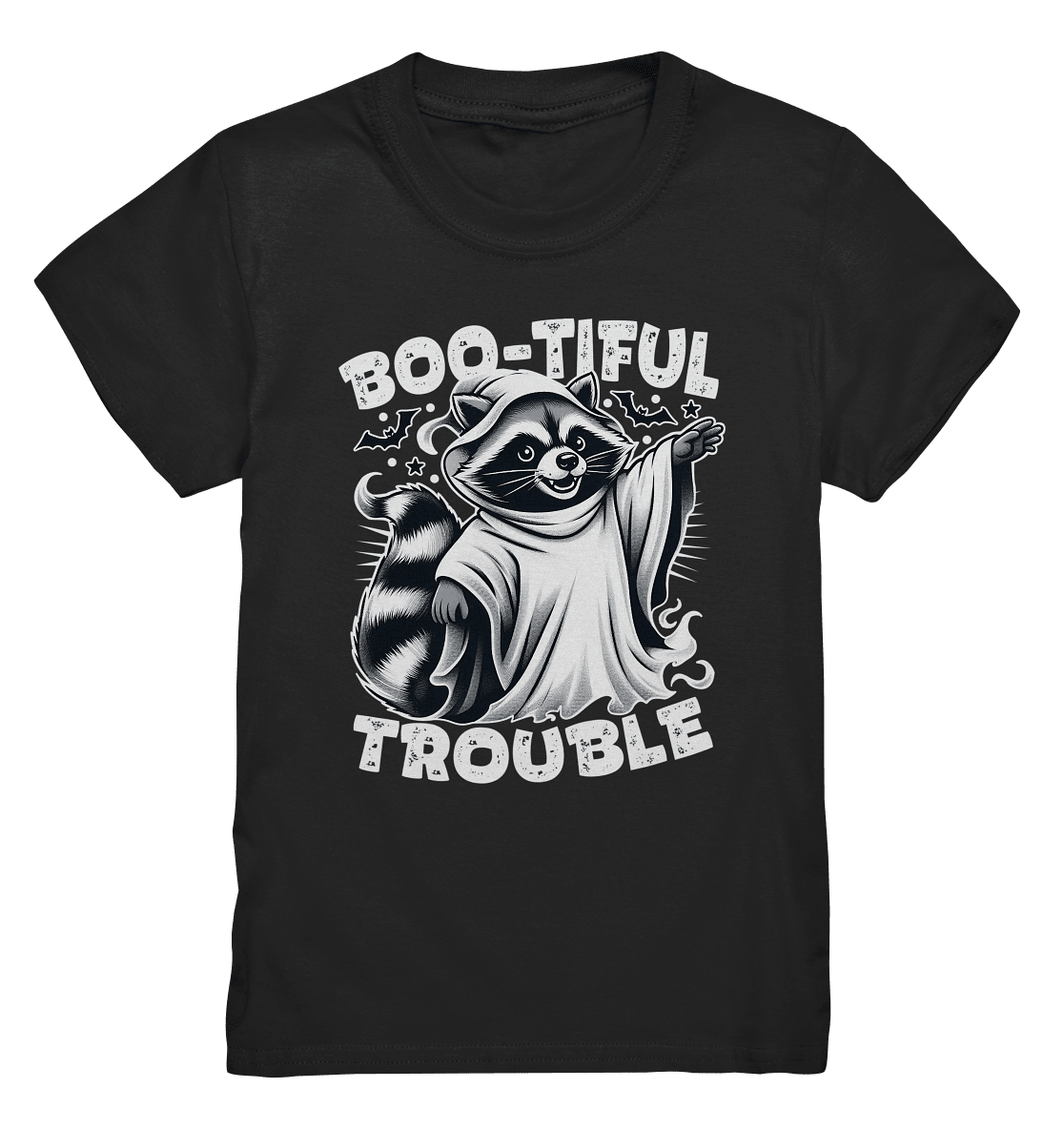 Boo - tiful Trouble – Der freche Waschbär mit Geister - Charm! - Kids Premium Shirt - FaunaFeels Onlineshop Kids & Babys