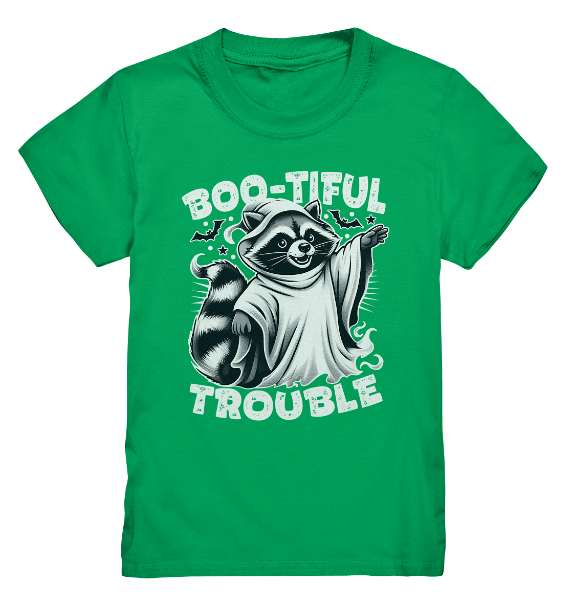 Boo - tiful Trouble – Der freche Waschbär mit Geister - Charm! - Kids Premium Shirt - FaunaFeels Onlineshop Kids & Babys